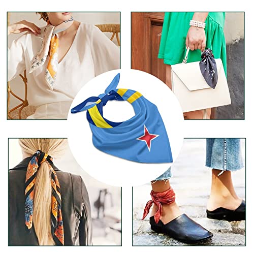 BAIKUTOUAN Curacao Aruba Flag Women's Neck Scarf Square Small Scarf Neckerchief Headscarf Head Hair Wraps Kerchief3