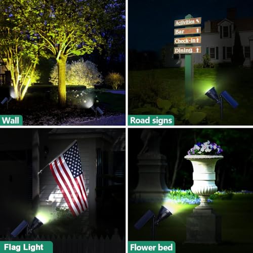 Osord 18LED-CW-1P Solar Spot Lights Outdoor, Bright Solar Landscape Spotlights Waterproof 18Led 2-In-1 Solar Flag Light Adjustable Auto On/Off Solar Powered Uplights thumb #5