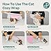 Pawfun Self-Adhesive Cat Grooming Wrap, Cozy Cat Wrap for Cutting Nails, Breathable Anti-Scratch Cats Swaddle Bag for Brushing, Ear Cleaning, Dental Care, Medication, Injections, Pink S