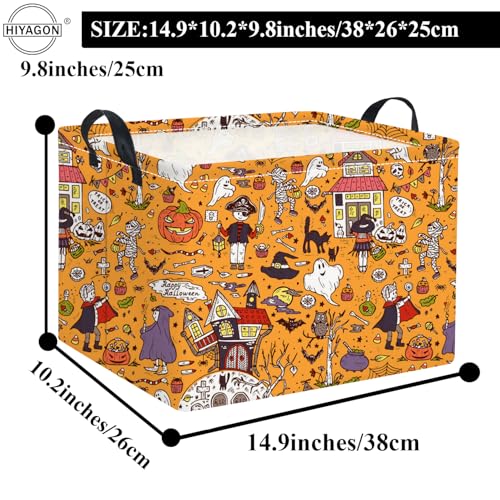 Image of Rectangular Halloween Basket for Boys and Girls Kids Trick or Treat Pumpkin Basket for Halloween Parties Cute Storage Bin Organizer Box Room Decor(Pirate Halloween)