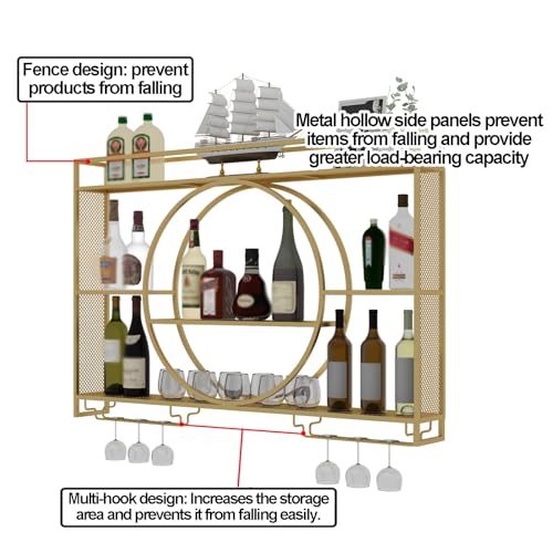 Casier à vin moderne en métal suspendu pour placard et bouteille de bar - 6