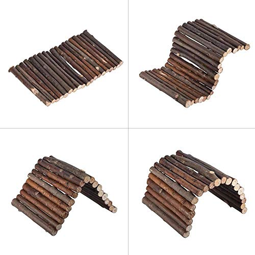 Hamiledyi Hamster Bridge Rat Ladder Wooden Bridge Toy For Small Animals Cage Wood Ladder Natural Hideout For Guinea Pig Chinchilla Ferret Reptile (Pack Of 2) (2Ladder) #TOP2