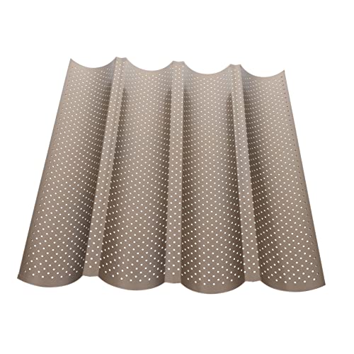 iplusmile Bandeja para Hornear Baguette de con Cuatro Ranuras Herramienta de Cocina para Pan Francés Resistente Altas para Panaderías y Uso Doméstico