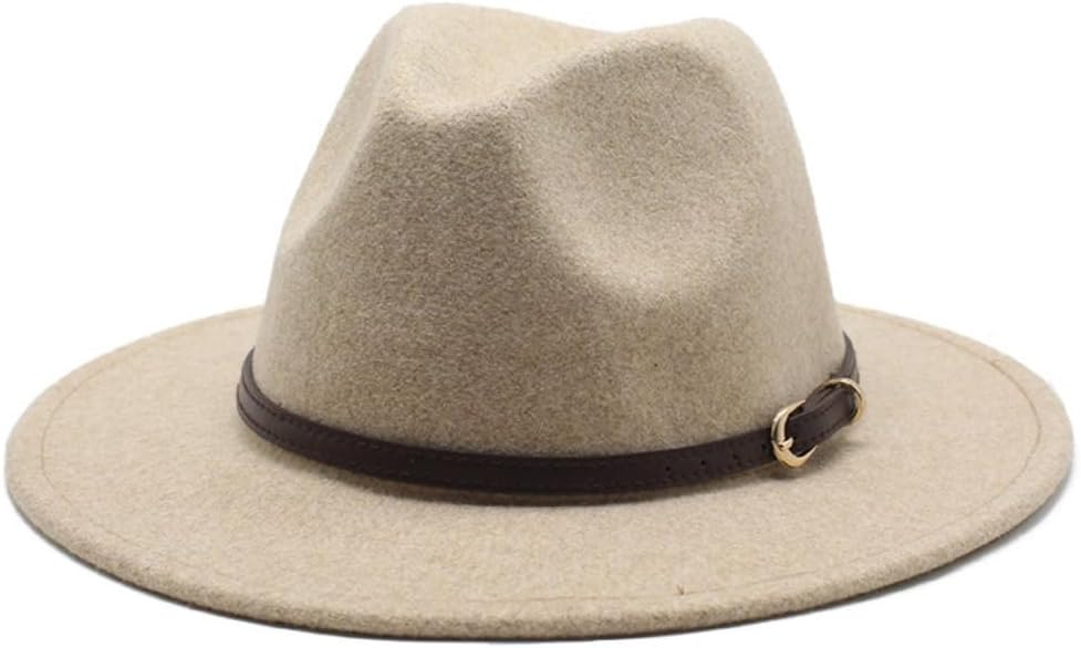 Classic Wool Fedora Hat, Gray with Leather Band