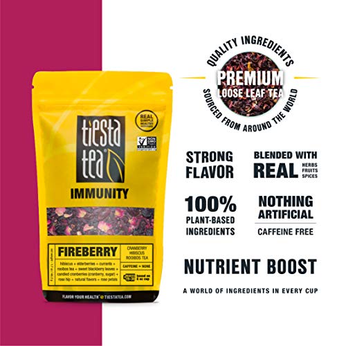 image for Tiesta Tea | Fireberry, Loose Leaf Cranberry Hibiscus Rooibos Tea | Al