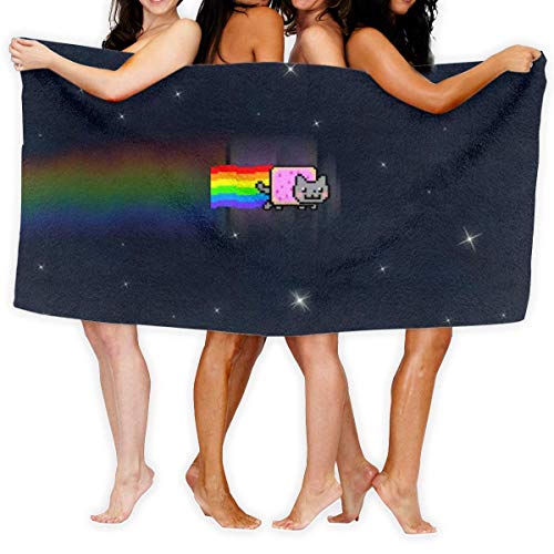 Preisvergleich Produktbild Tedtte Katze mit Regenbogen hinter Strandtüchern, Badetuch, Reisestrandtuch, Kissenhandtuch, Outdoor-Schwimmsporttuch
