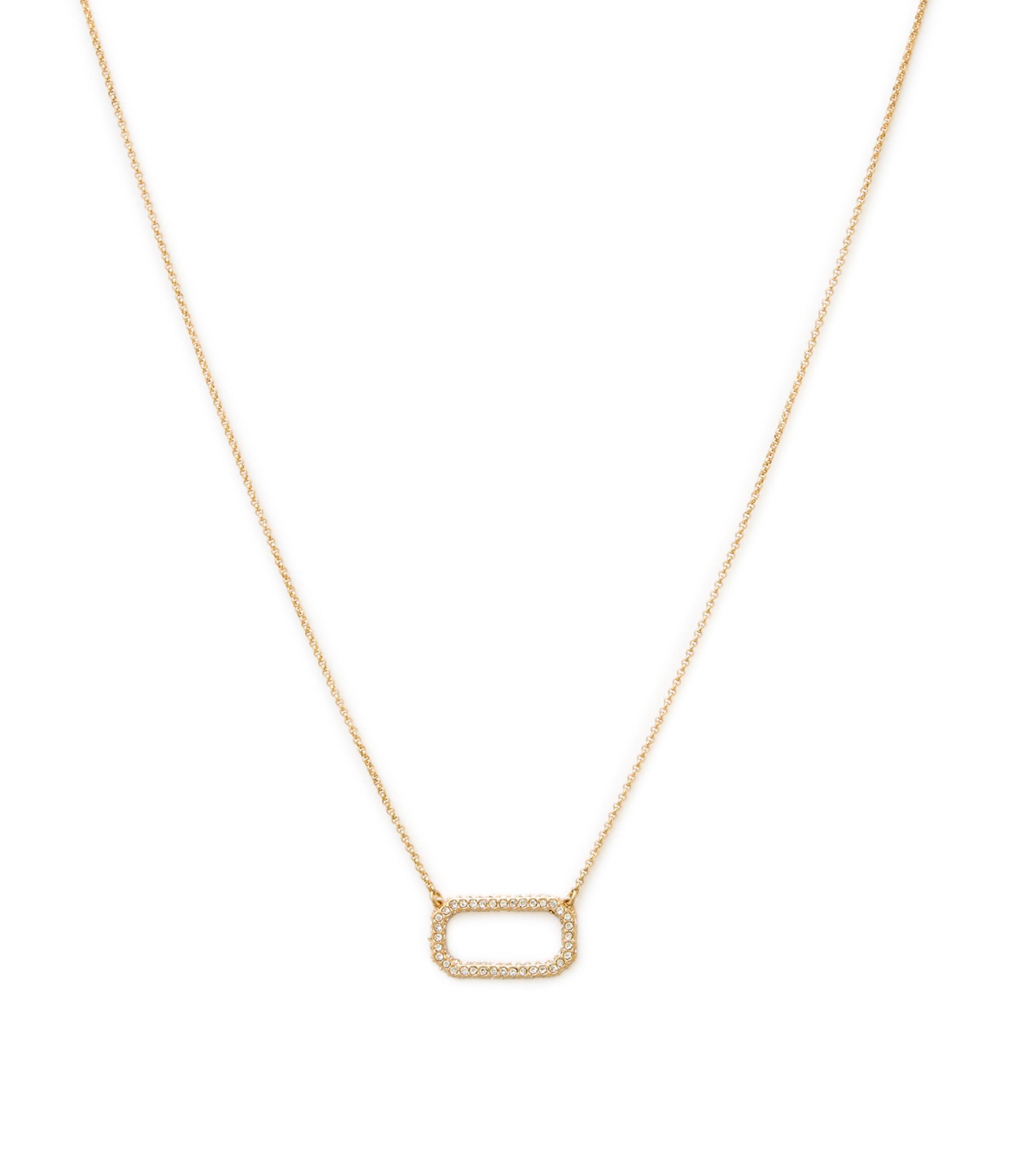 Collar con colgante hexagonal de piedra de AllSaints. Joya con cadena delicada y detalles de piedra natural. Cierre de langosta. Fabricado en latón dorado