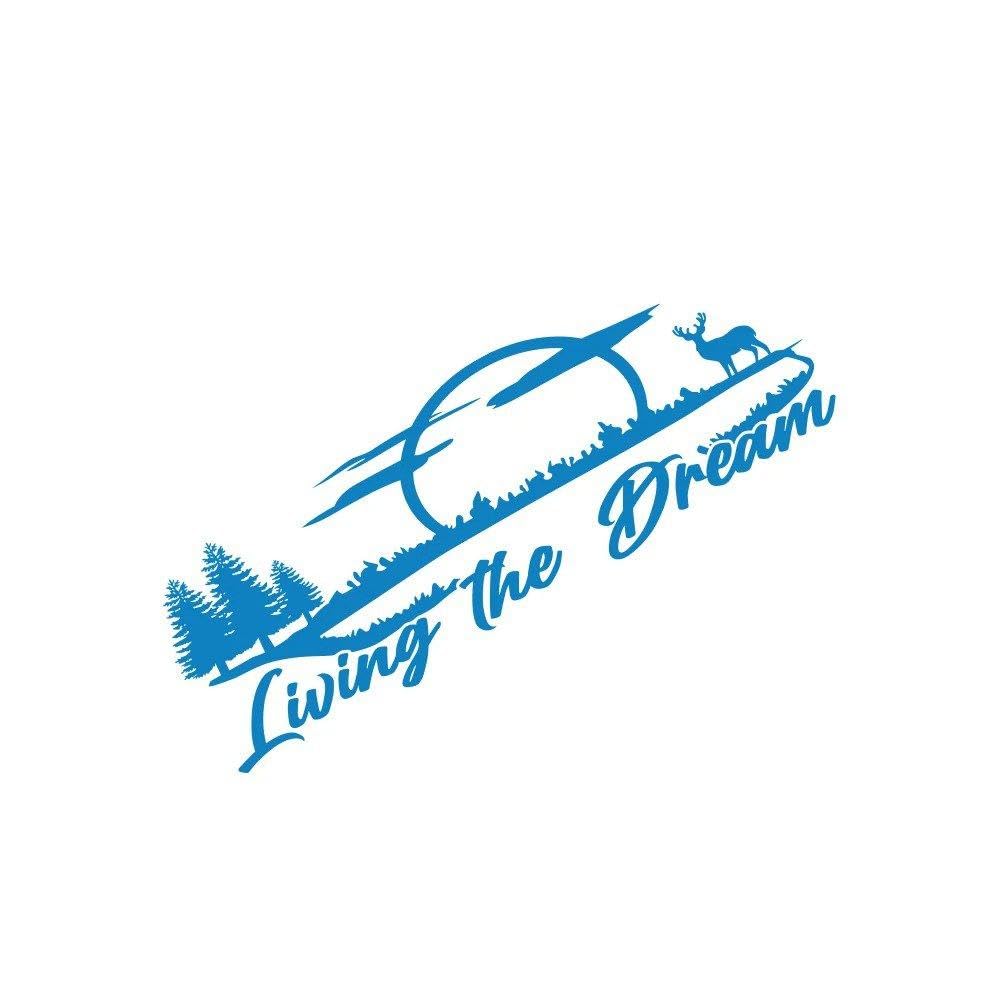 Dabhuoc Glossy Blue Van Camper Graphics Living The Dream Moon Decor Decals Vinyl Cover Accessories(Glossy Blue)