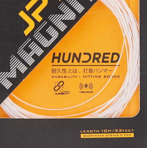 Image of Hundred JP 70 Magnite Badminton String | 0.70 mm High Repulsion & Control | Superior Tension Hold & Shock Absorption | Crisp Hitting Sound