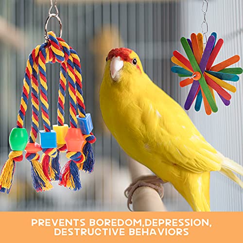 RLRICH 5PACK Bird Colorful Chewing Toys Parrot Foraging Shredder Toys Shred Hanging Foraging Toys,Comfy Perch Parrot… - Image 8