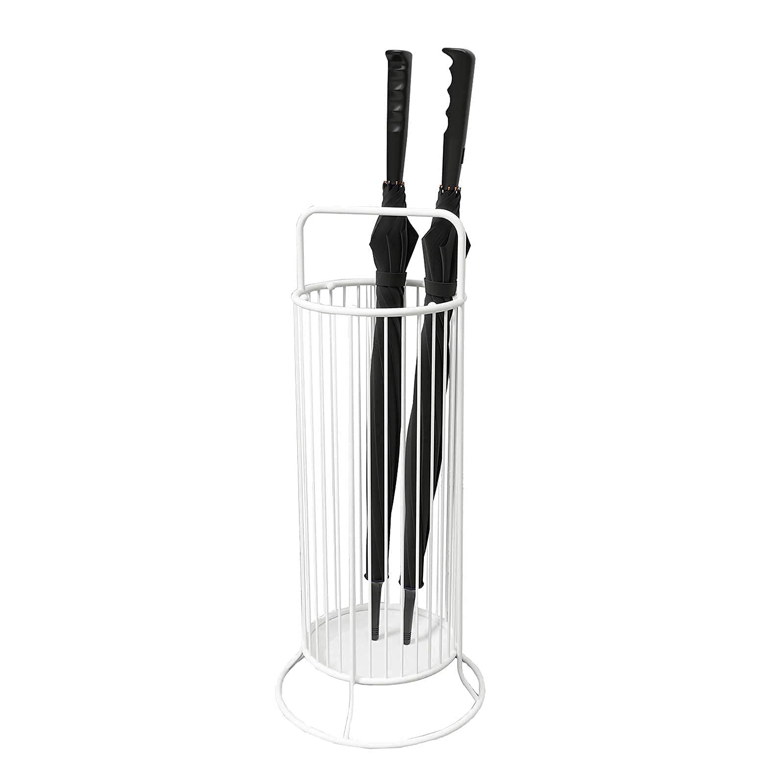 Porte-parapluie en métal blanc idéal pour garder l'entrée propre