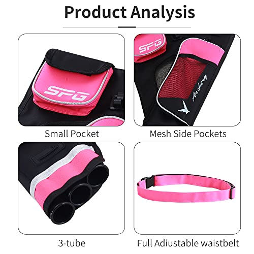 Sopoger 3/4 Tube Archery Hip Quiver For Arrows Bow Belt Waist Hanged Quiver Fit For Compound Bow And Recurve Bow Target Archery (Pink(3 Tube)) #TOP6