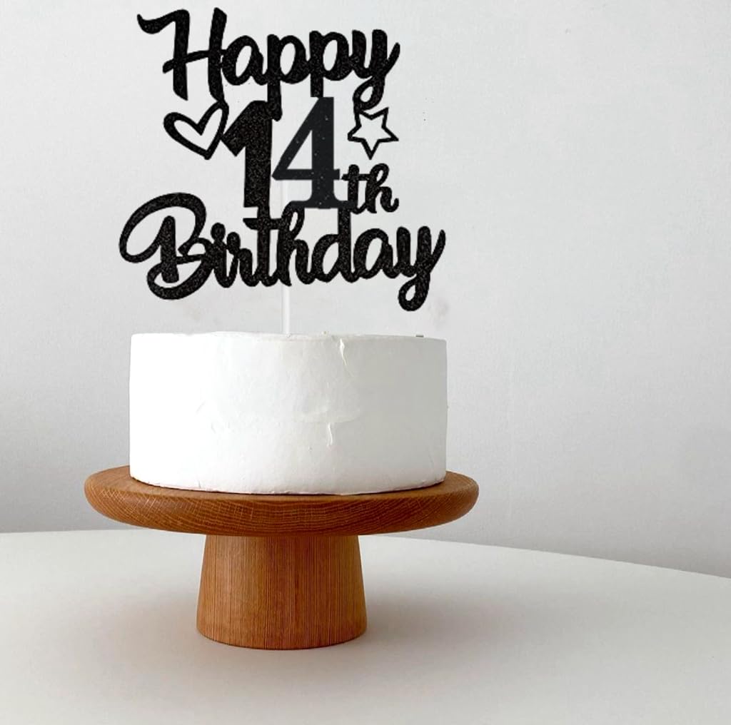 14th Birthday Cake Topper Per Torta 'Bro I'm 14' - Decorazione Per 14°  Compleanno, Nero E Blu Glitterato Decorazione Torta, image size:1024x1016