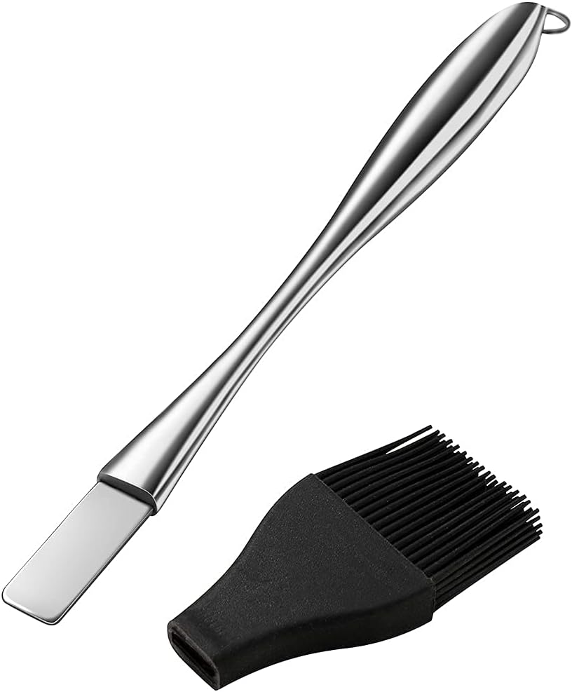 2pcs Grill Brush, BBQ Basting Brush Silicone Bristles, Barbecue Basting