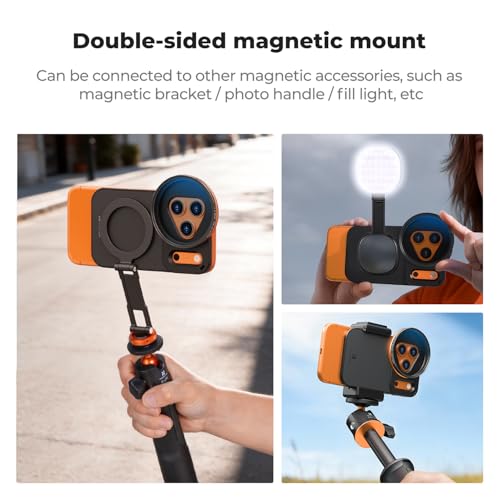 Image of K&F CONCEPT Double-Sided Magnetic Lens Filter Mount Adapter with 58mm CPL Filter, Compatible with iPhone 17 Pro and 58mm Threaded Filters, CPL Filter Compatible with iPhone Camera Lens