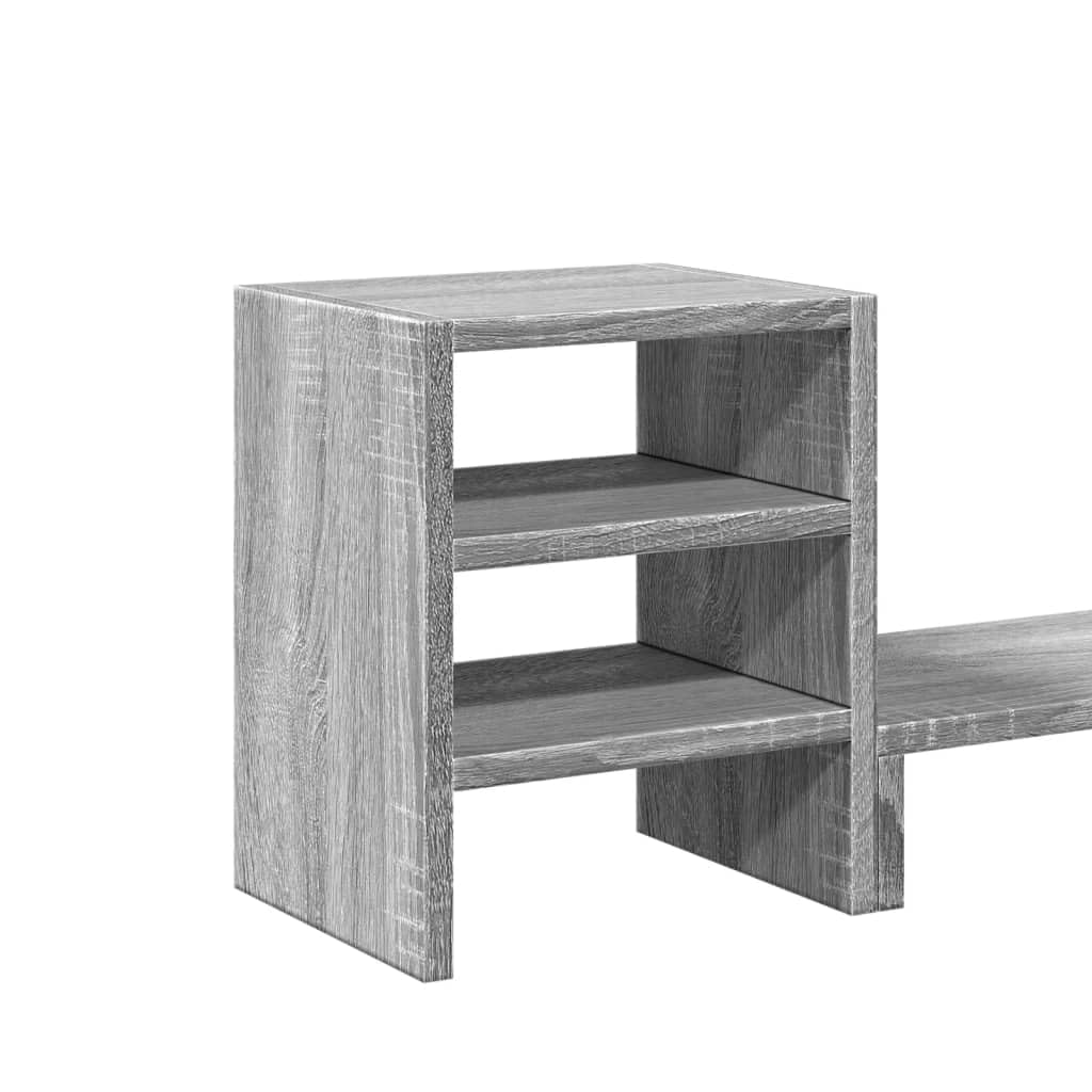 Supporto per monitor con organizer da scrivania, in legno Sonoma, 80 x 20 x 30 cm, rialzo per monitor per ufficio, casa, gaming, postazione di lavoro con spazio e gestione dei cavi