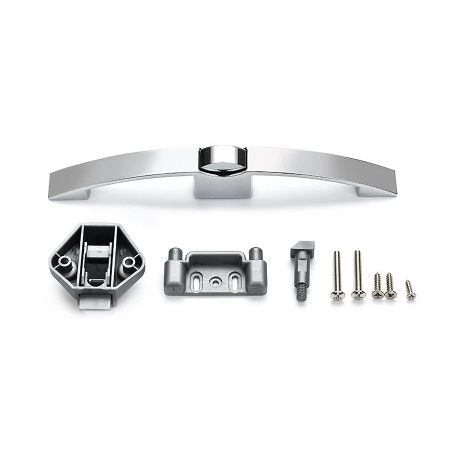Camper Auto Push-Lock mit Griff RV Caravan Boot Wohnmobil Schrank Schublade Riegel Knopf Schlösser for Möbel Griff Hardware 1 Stücke(Bright Chrome 128mm)