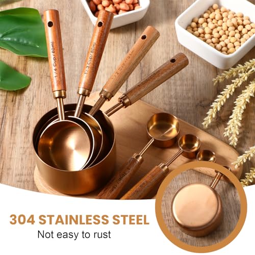 Set de 8 tazas y cucharas medidoras de acero inoxidable miniatura 2