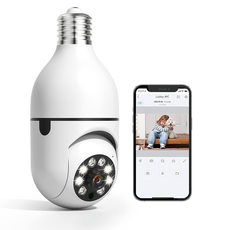 Câmera de Segurança Wi-Fi, Rotação 360°, Detecção de Movimento, A...