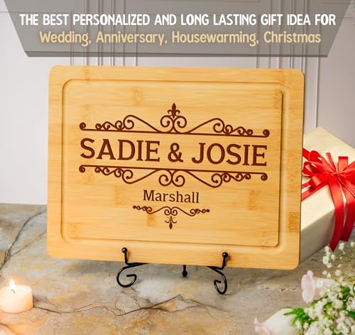 Tabla de Cortar de Madera Personalizada para Bodas y Aniversarios: Tabla para Quesos y Embutidos para Parejas, Amigos y Familia. Ideal para Navidad, Despedida de Soltera, Inauguración de Hogar y Fiestas miniatura 3