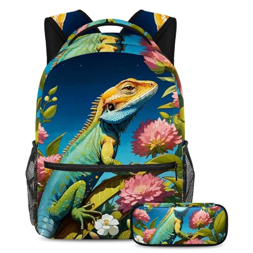 Cartables grande capacité motif lézard pour éviter le mal de dos