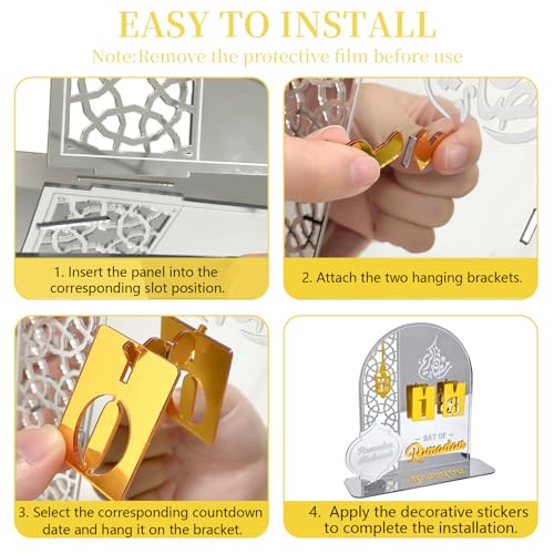 Miniatura 7 de Calendario Ramadan,Calendario Adviento Ramadán,Ramadan Decoracion Clendario Acrílico Diy Plata
