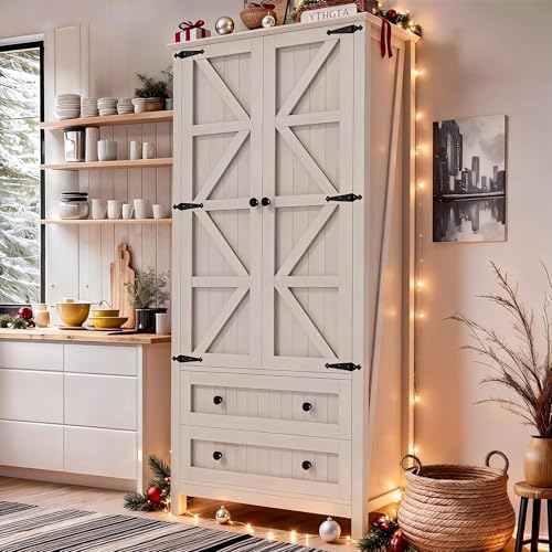 DWVO 64.5" H Kitchen Pantry Cabinet, Storage Cabinet with Barn