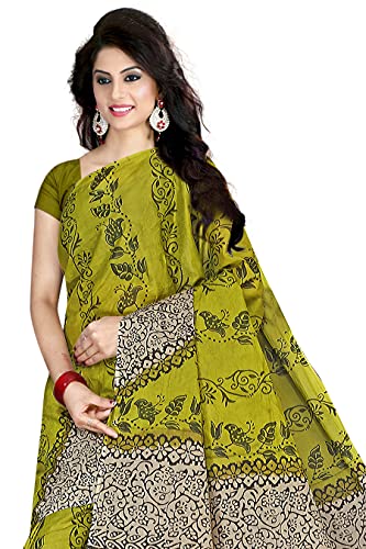 Image of TAMAIRA FASHION Mulmul Pure Cotton Saree For Woman Floral Block Printed |Office Wear Daily Wear Sarees For Women Without Blouse Piece