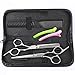 Produktbild Manualks Haarschere Friseurschere Set, Professionelle Friseurscheren Set, Spliss Trimmer Haare, Haarschere Perfekter Haarschnitt Effilierschere Frisörschere 6 Zoll Schwarz