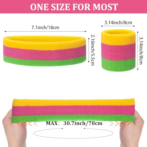 Image of ONUPGO Sweatband Set Sports Headband Wristband Set Sweatbands Terry Cloth Wristband Wrist Sweatband Headbands Moisture Wicking Sweat Absorbing Head Band