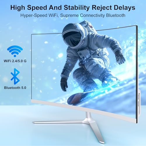 Image of 23.8 inch All-in-One Computer Curved Display White Minimalist Design for Work | 4 Cores Core i7 7700HQ(up to 3.8Ghz) 16GB RAM 512GB SSD Dual-Band WiFi Bluetooth 5.0 Complete with Wired Keyboard & Mouse