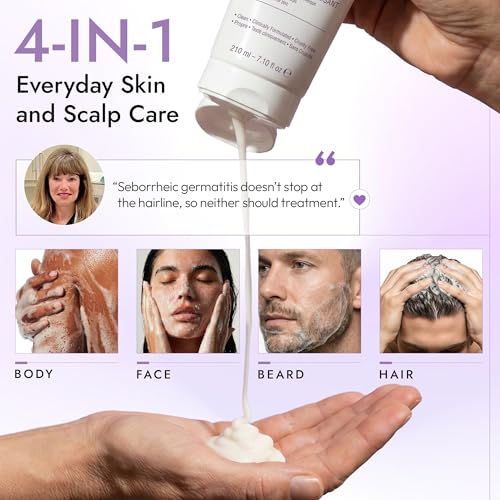 Image of DERMAdoctor 2% Pyrithione Zinc Tranquility Cleanser - Maximum OTC Strength for Seborrheic Dermatitis, Dandruff & Redness | Face, Scalp & Body | Soap-Free, Fragrance-Free | 7.1 fl oz