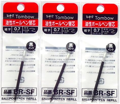 Tombow Airpress Oil-Based Ballpoint Pen Ink Pen Refill 0.7 mm Pack of 3 (Black)