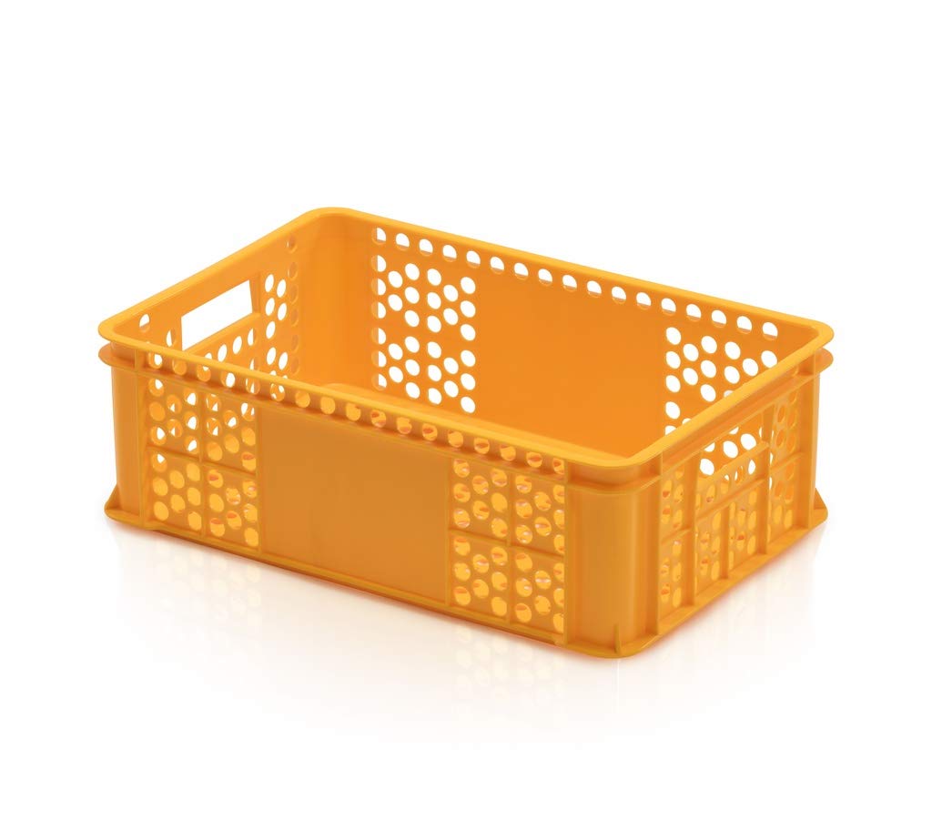 2x Bäckerkiste 60x40x20 gelb, PE, Eurobehälter