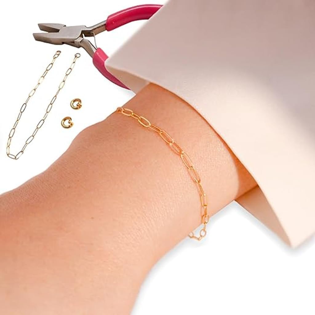 Heart Syndrome DIY Permanent Bracelet Kit Create Your Own 14K Gold Filled Permanent Chain Bracelet Jewelry Kit Adjustable Custom Fit Meaningful Experience Gift