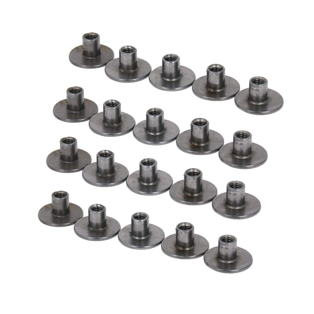 MroMaxM4 7.5mm Flat Head Brad Hole T Nut Carbon Steel Round Base T Nut (Pack of 30)