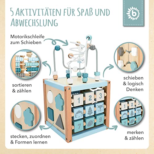 Motorikwürfel Bieco XXL Scandi-Chic Motorikspielzeug für Kinder ab 1 Jahr