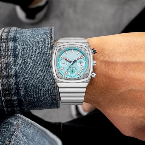 Image of CILOA Mens Watches Chronograph Stainless Steel Waterproof Date Analog Business Fashion Wristwatch for Men
