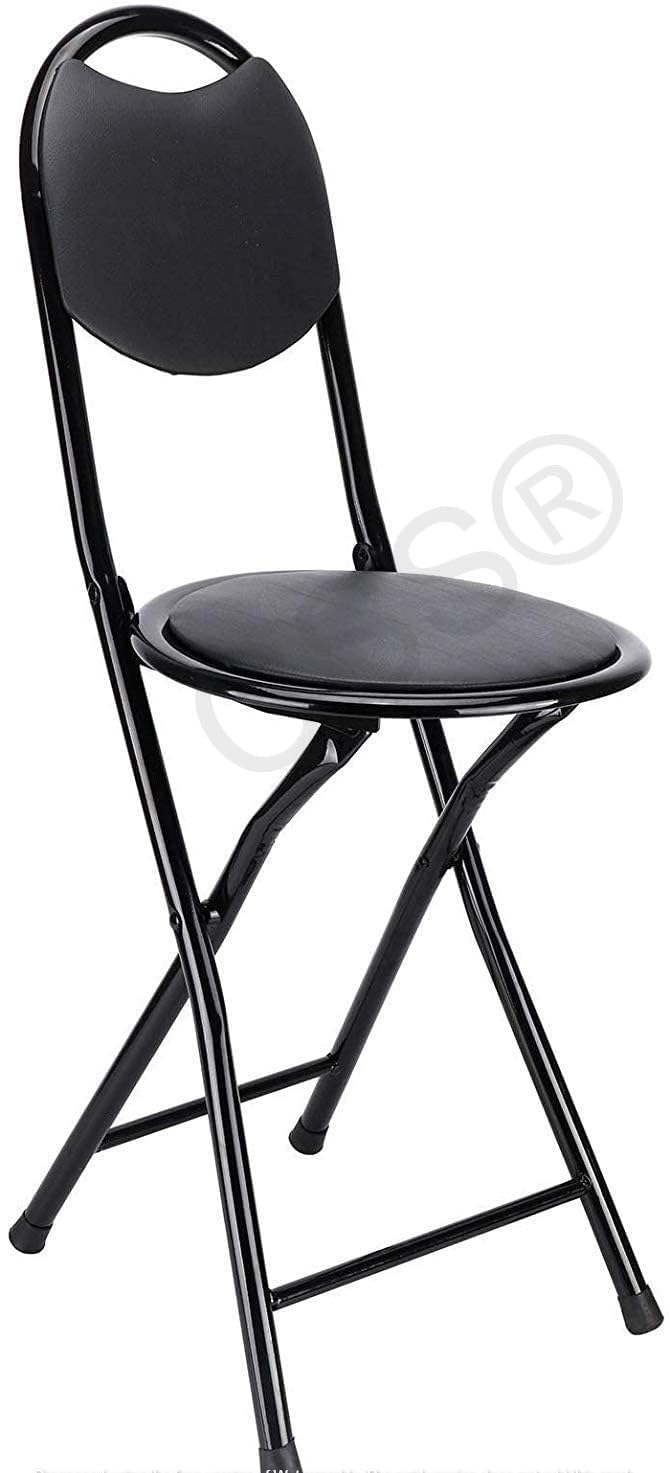 18 Inch Folding Stool - Heavy Duty Chair for Home, Study & NAMAZ/Masjid - Black 1 pc-image-49
