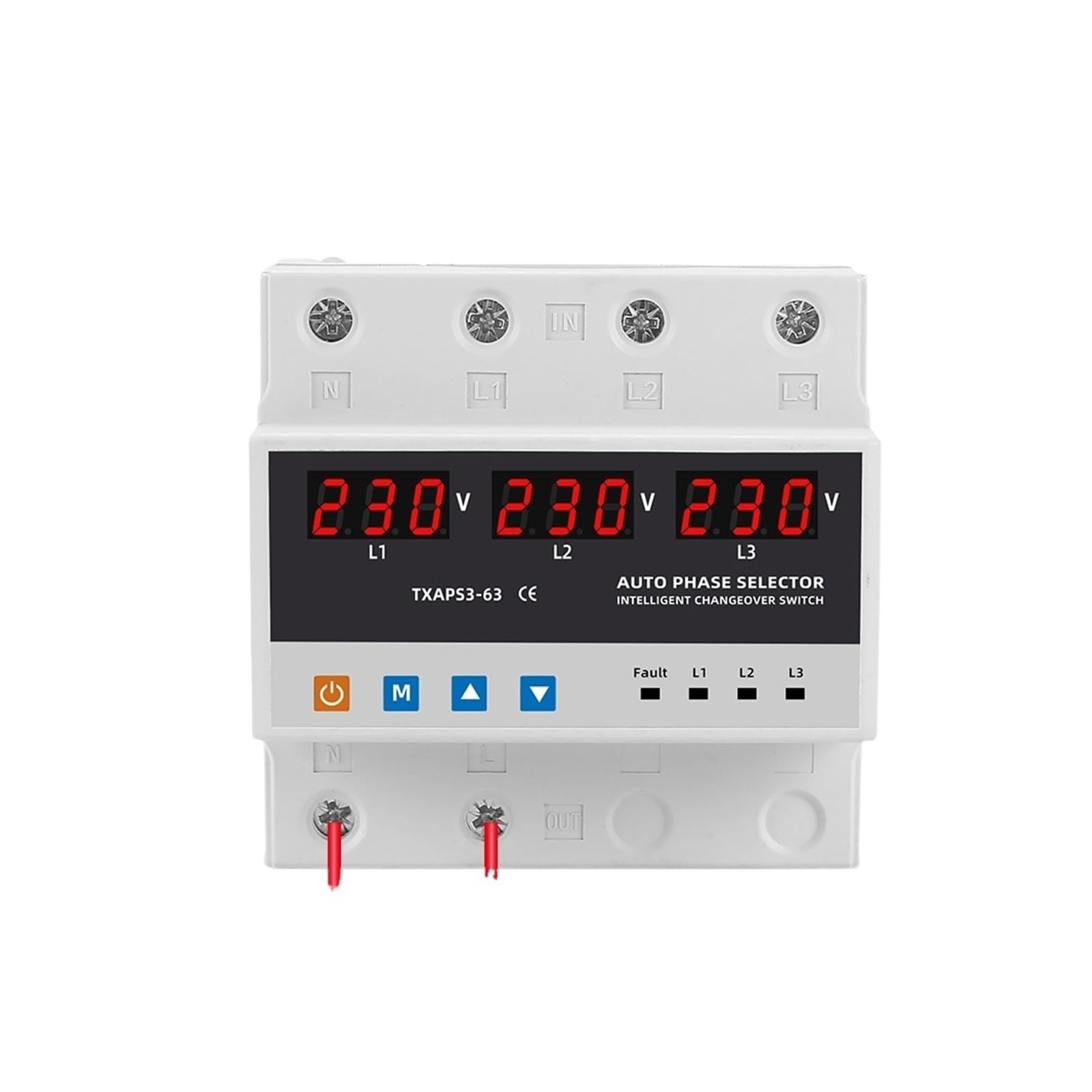 Voltmètre triphasé MYRRHE 100A avec relais de protection réglable et commutateur 3P+N