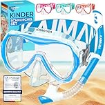 Das Neue KAIMANA® SeaExplorer Schnorchelset Kinder + Tragetasche, Taucherbrille mit Schnorchel, Taucherbrille Kinder, Alternative zur Schnorchelmaske Kinder, Taucherbrille mit Stoffband/Silikonband