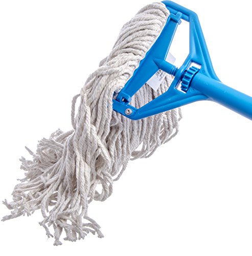 Image of SPARTA Flo-Pac Mop Head Cut-End, Narrow Band with White Band for Organized Cleaning, Small, Tan, (Pack of 12)