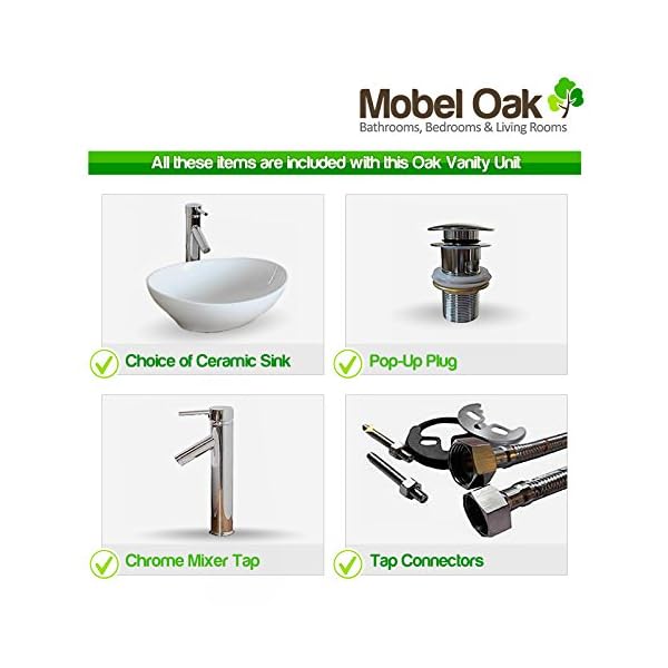 Free Standing Solid Oak Vanity Unit with Choice of Basin. - Image 8