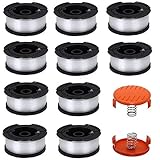 Rjnlsc 12 Pack Weed Eater Spool Compatible with Black and Decker AF-100 30 Feet/0.065 Inch Line String Trimmer Generic Replacement Spool (10 Replacement Spools,2 Spool Cap,2 Spring)