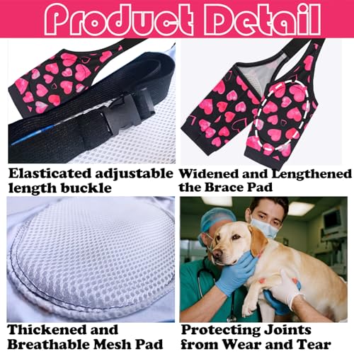 Image of Dog Elbow Wraps Knee Protector Pads Elbow Callus Treatment Sleeve for Wounds Front Legs Prevent Licking for Medium Large Dogs 2XL,Heart