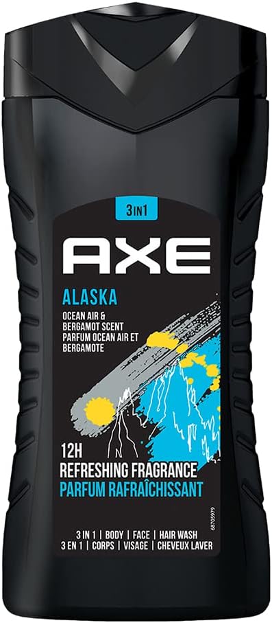 Alaska 3 In 1 Body, Face & Hair Wash for Men, Long-Lasting Refreshing Ocean Air & Bergamot Fragrance Natural Origin Ingredients,Removes Odor & Bacteria, No Parabens, Dermatologically Tested, 250ml