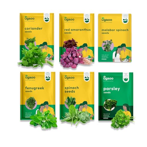 UGAOO Vegetable Seeds for Home Garden – Spinach, Coriander, Fenug...