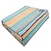 Craft Story Couverture « Yara » I turquoise/bleu/orange/jaune pastel 100 % coton I couvre-lit I couverture de canapé I Couverture de pique-nique I Couverture utile & protection I env. 170 x 220 cm