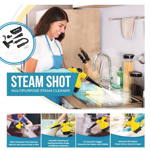 Image of BRONTIX Steam Cleaner for Home - Portable Handheld Steamer for Kitchen, Sofa, Furniture & Floor | Heavy Duty Deep Cleaning Steamer | High Power Steam Washer for Car | Steamer for Kitchen Cleaning