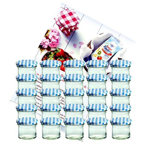 MamboCat, set di 25 vasetti in vetro da 125 ml per...